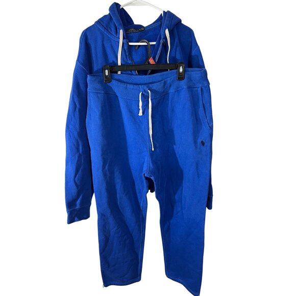 Polo Ralph Lauren Mens Blue Full-Zip Hoodie & Drawstring Sweatpants Set Size XL - Picture 1 of 16